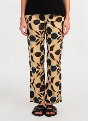Pantalon drept țesătură crep mărime normală maro SEE U SOON femeie