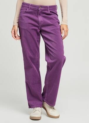 Pantalon drept închidere cu fermoar sub clapetă cu nasturi mărime normală violet LABDIP femeie