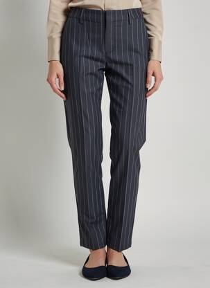 Pantalon drept țesătură poplin mărime normală albastru REIKO femeie