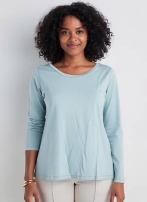 Tricou mâneci lungi mâneci lungi albastru PAKO LITTO femeie