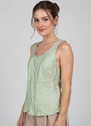 Top elasticitate fără mâneci verde POHÊME femeie