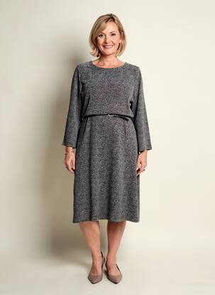 Rochie midi mâneci lungi mâneci lungi negru GRIFFON femeie