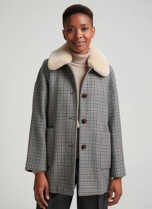 Palton lung croială dreaptă fără glugă gri TRENCH & COAT femeie