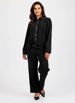 Salopetă-pantalon croială cambrată mâneci lungi negru IMPAQT femeie