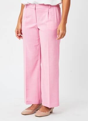Pantalon drept talie cu cleme talie înaltă roz BARILOCHE femeie