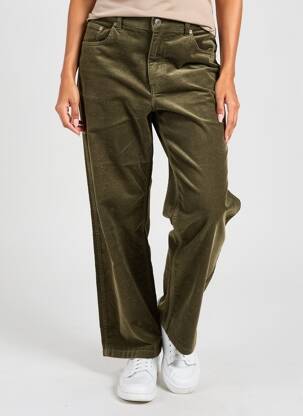 Pantalon drept închidere cu fermoar sub clapetă cu nasturi mărime normală verde CLOSED femeie