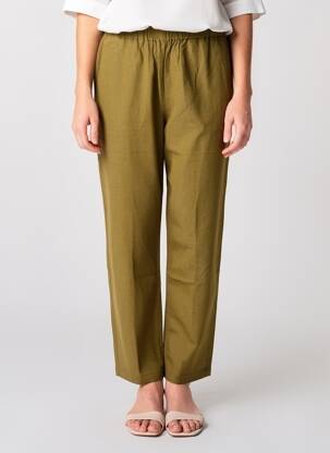 Pantalon drept țesătură crep mărime normală verde BELLA JONES femeie