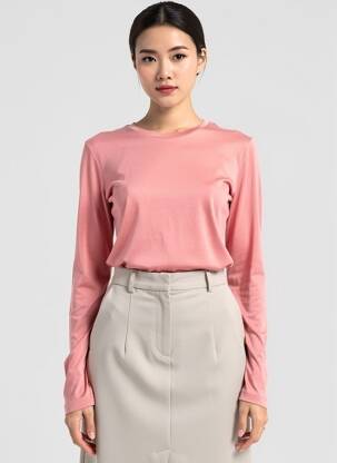 Tricou mâneci lungi mâneci lungi roz CLOSED femeie