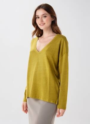 Tricou mâneci lungi mâneci lungi verde BELLA JONES femeie