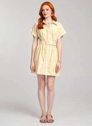 Rochie scurtă mâneci scurte mâneci scurte galben VILA femeie