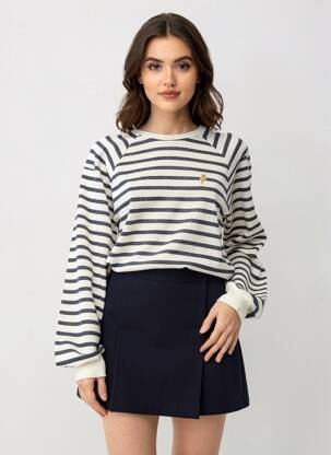 Pulover croială dreaptă mâneci lungi alb PIECES femeie