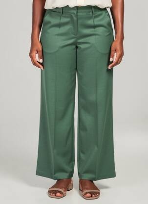 Pantalon drept elasticitate mărime normală verde ICHI femeie