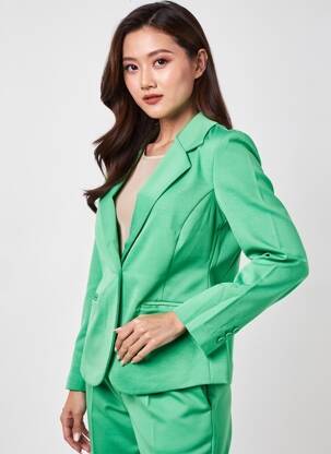 Sacou finisaj interior deformat verde ICHI femeie