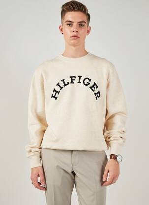 Hanorac țesătură jersey mâneci lungi bej TOMMY HILFIGER bărbat