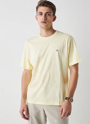 Tricou croială dreaptă mâneci scurte galben GANT bărbat