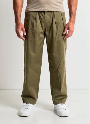 Pantalon drept țesătură poplin mărime normală verde BASK IN THE SUN bărbat