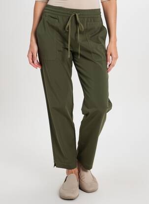 Pantalon drept țesătură crep mărime normală verde OBJECT femeie