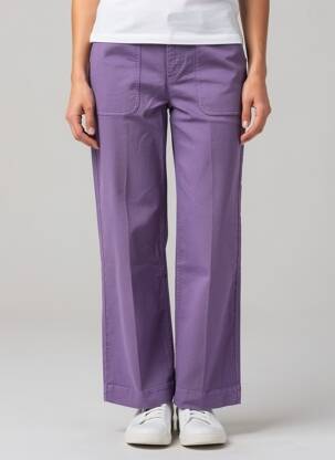 Pantalon larg închidere cu fermoar sub clapetă cu nasturi mărime normală violet LABDIP femeie