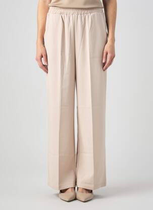 Pantalon larg țesătură poplin mărime normală bej GRACE & MILA femeie