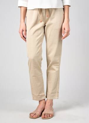 Pantalon chino elasticitate mărime normală bej PAKO LITTO femeie