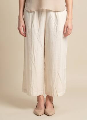 Pantalon 7/8 talie elastică mărime normală bej VILA femeie
