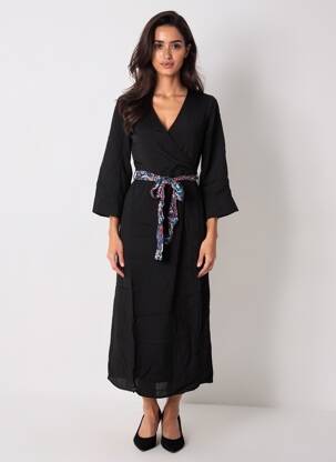 Rochie midi mâneci lungi mâneci lungi negru VERO MODA femeie