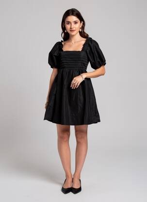 Rochie scurtă mâneci scurte mâneci scurte negru VERO MODA femeie