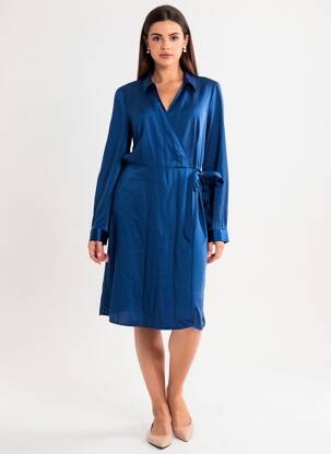 Rochie midi mâneci lungi mâneci lungi albastru VERO MODA femeie