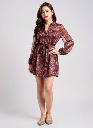 Rochie scurtă mâneci lungi mâneci lungi violet VERO MODA femeie