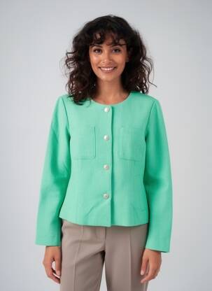 Jachete elegante buzunare verde C'EST BEAU LA VIE femeie