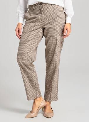 Pantalon chino închidere cu fermoar sub clapetă cu nasturi mărime normală bej C'EST BEAU LA VIE femeie