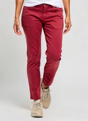 Pantalon slim țesătură poplin mărime normală roșu C'EST BEAU LA VIE femeie