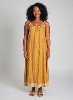 Rochie lungă fără mâneci fără mâneci maro SURKANA femeie