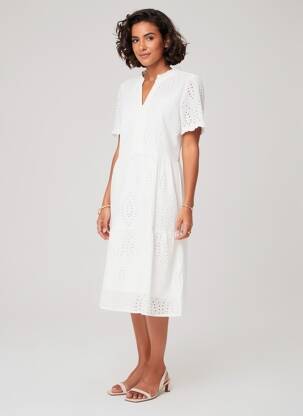 Rochie midi mâneci scurte mâneci scurte alb STREET ONE femeie