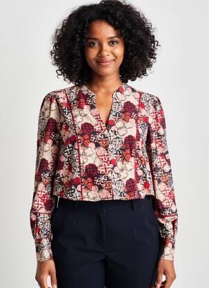 Cămașă imprimeu floral mâneci lungi roșu WHITE STUFF femeie