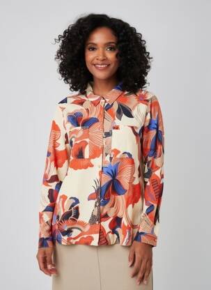Cămașă imprimeu floral mâneci lungi bej WHITE STUFF femeie