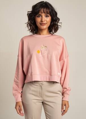 Hanorac broderie mâneci lungi roz BLUTSGESCHWISTER femeie