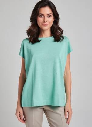 Tricou croială dreaptă mâneci scurte verde WHITE STUFF femeie
