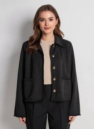 Jachete casual guler tip costum negru ICHI femeie
