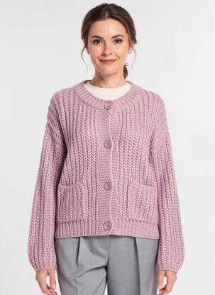 Vestă cu mâneci lungi guler rotund violet MOLLY BRACKEN femeie