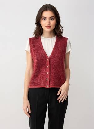 Vestă fără mâneci croială cambrată portocalie ICHI femeie