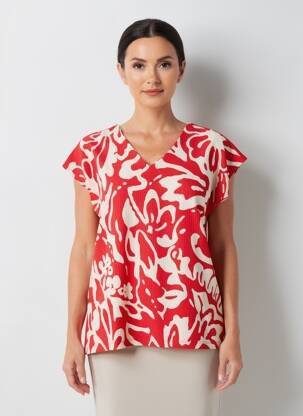 Tricou croială dreaptă mâneci scurte roșu STREET ONE femeie