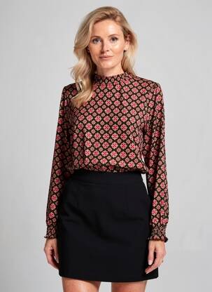 Top mâneci lungi mâneci lungi negru GEISHA femeie