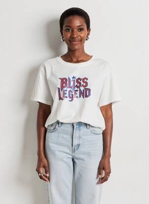 Tricou serigrafie cu strasuri mâneci scurte alb FREE BOY femeie