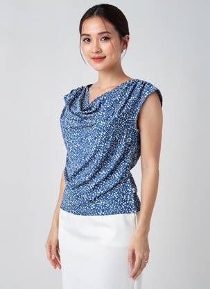 Bluză imprimeu floral fără mâneci albastru BLUTSGESCHWISTER femeie