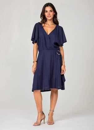 Rochie midi mâneci scurte mâneci scurte albastru FREEMAN T.PORTER femeie