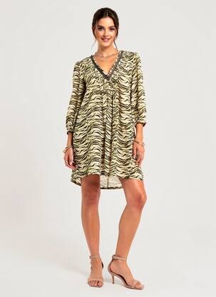 Rochie scurtă mâneci 3/4 mâneci 3/4 verde FREEMAN T.PORTER femeie