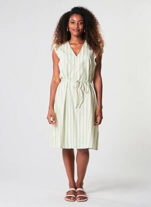 Rochie midi mâneci scurte mâneci scurte verde ICHI femeie