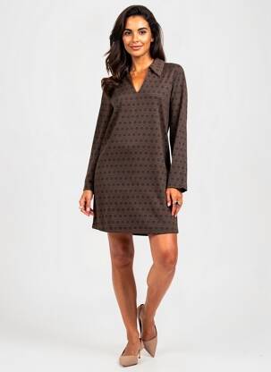 Rochie scurtă mâneci lungi mâneci lungi maro SURKANA femeie