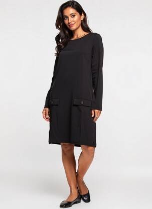 Rochie midi mâneci scurte mâneci scurte negru SURKANA femeie